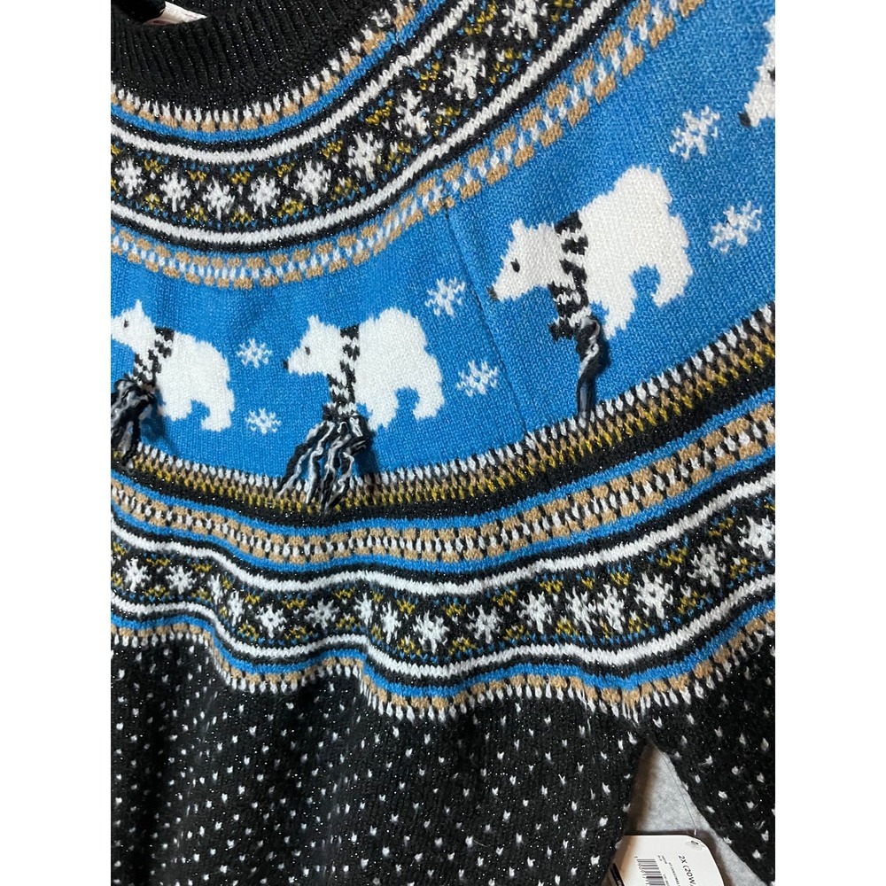 Holiday Time Sweater Womens 2X Polar Bear Christmas North Pole Soft Stretchy - Picture 6 of 8